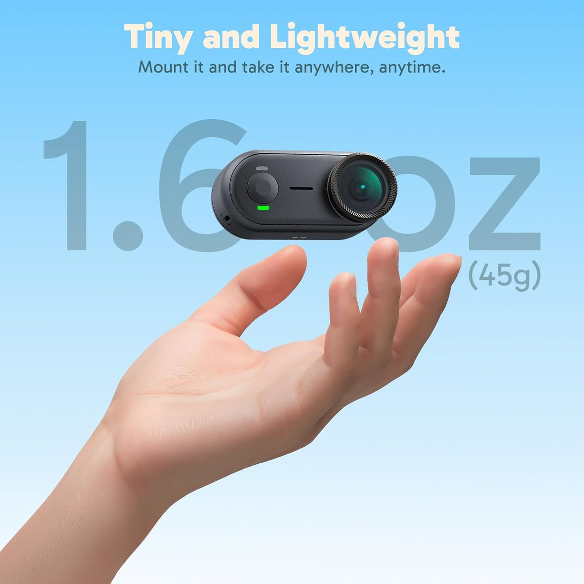 AKASO Keychain3 4K Thumb Action Camera - Tiny Body Camera, Hands-Free POVs, Mount Anywhere, Stabilization, 360 Min Battery Life, 9.8ft Waterproof Portable Vlogging Camera, Pet POV (64GB, Black)