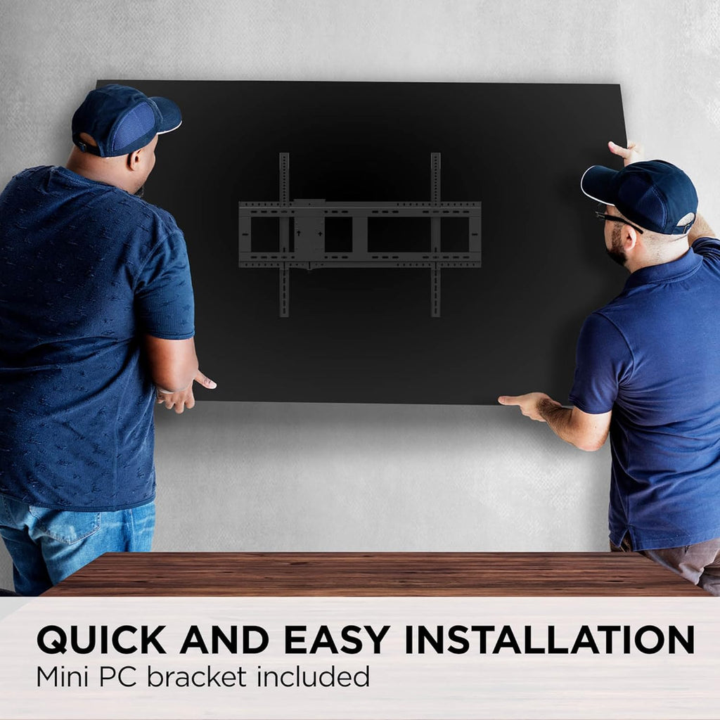 ViewSonic WMK-047-2 Fixed TV/Display Wall Mount with VESA Pattern Compatible up to 900x600mm, Slide-in Mini PC Bracket Plate and Hold up to 350 lbs