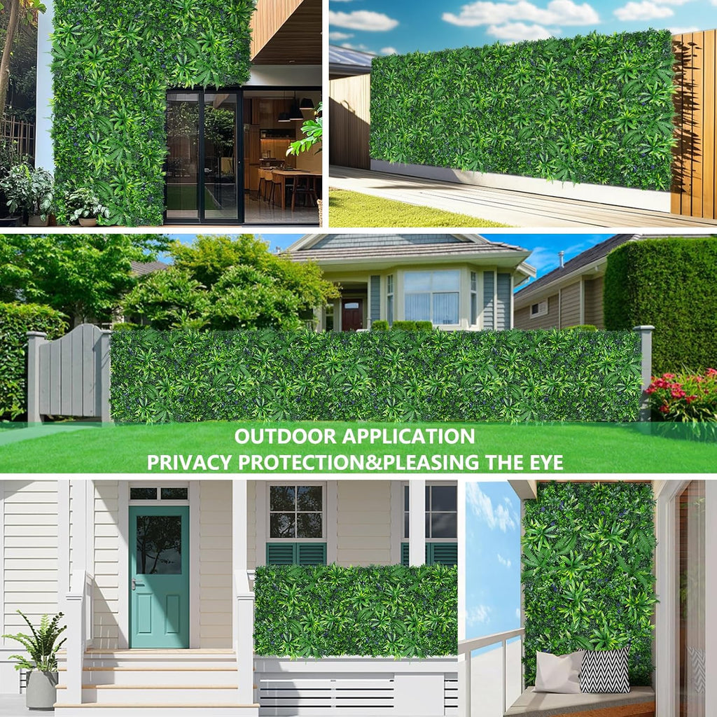 Grooy Artificial Boxwood Roll Panels, Grass Wall Panels 60"x120"(50 SQFT), Privacy Hedge Fence Screen with UV Protection, Fake Greenery Backdrop for Indoor Wedding and Outdoor Garden Backyard