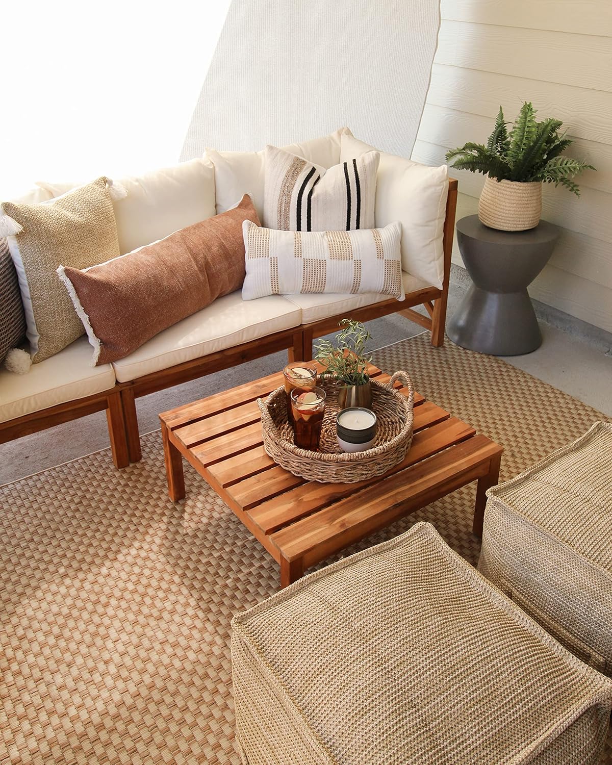 SAFAVIEH Courtyard Collection 8' x 10' Natural / Cream CY8653 Indoor-Outdoor Waterproof Easy-Cleaning Patio Backyard Mudroom Area-Rug