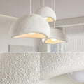 Scandinavian Pendant Lights Kitchen Island White Concrete Cement Look Pendant Light Dome Hanging Lamp Wabi Sabi Chandelier - Large