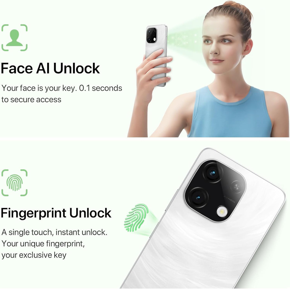 UMIDIGI Unlocked Phone,G9T Android 14 Cell Phone,8(4+4)+256GB 1TB Octa-Core,6.75" HD+ Smartphone,5000mAh,AI Face & Fingerprint Unlock,4G Dual SIM Phone,GPS,FM Radio,Unlocked Android Phones