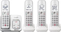 Panasonic Cordless Phone with Answering Machine, Link2Cell Bluetooth Home Phones, Voice Assistant and Advanced Call Blocking, Expandable System with 4 Handsets - KX-TGD864W (White)
