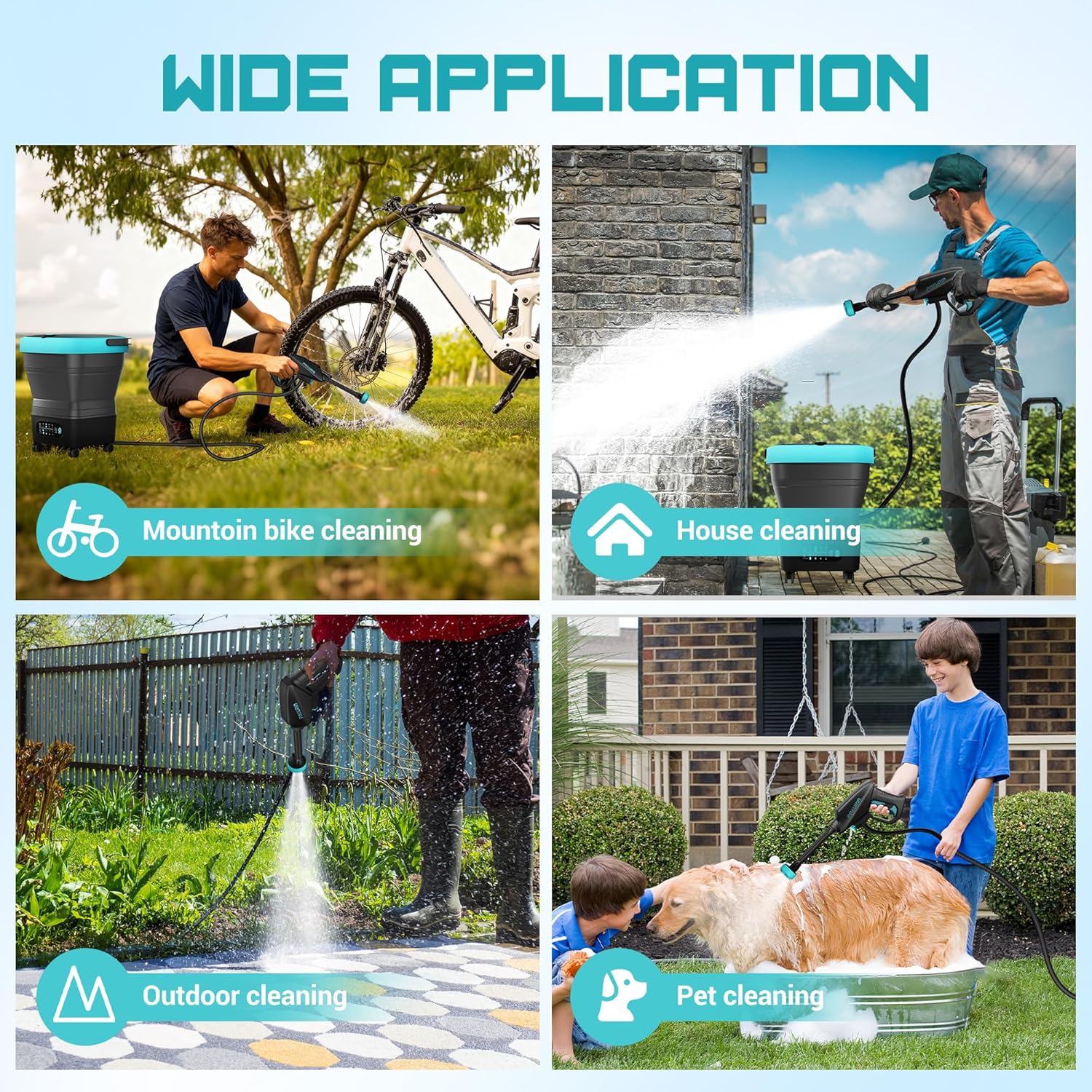 Cordless Washer,Foldable Washer with 4.5Gal Tank 10FT Hose