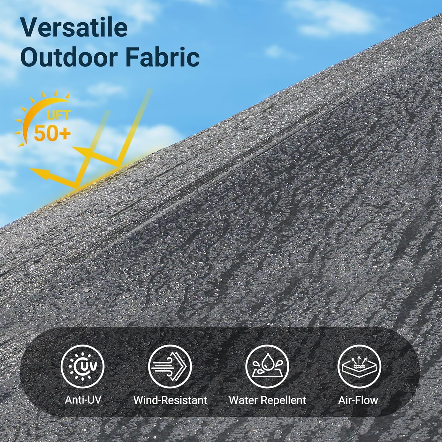 HOOOWOOO Outdoor Patio Umbrella With Solar Light,15 Ft Large Beach Umbrella,Picnic Parasol Sunshade W Base 156 Colorful LED APP Control DIY Light Modes Crank Handle For Backyard Deck Pool Shade