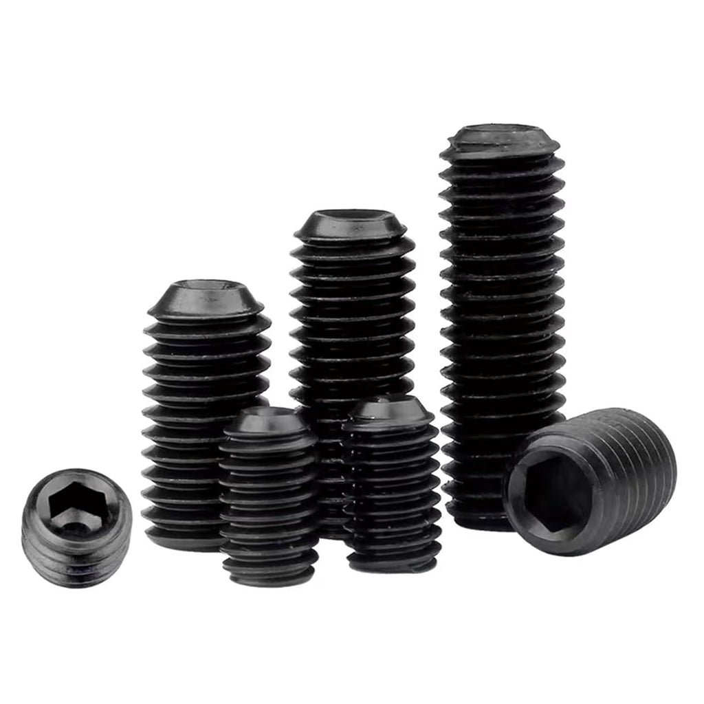 5/8"-18x5/8 Socket Set Screws, Cup Point, Fine, Alloy, Black Oxide, 25-Pack