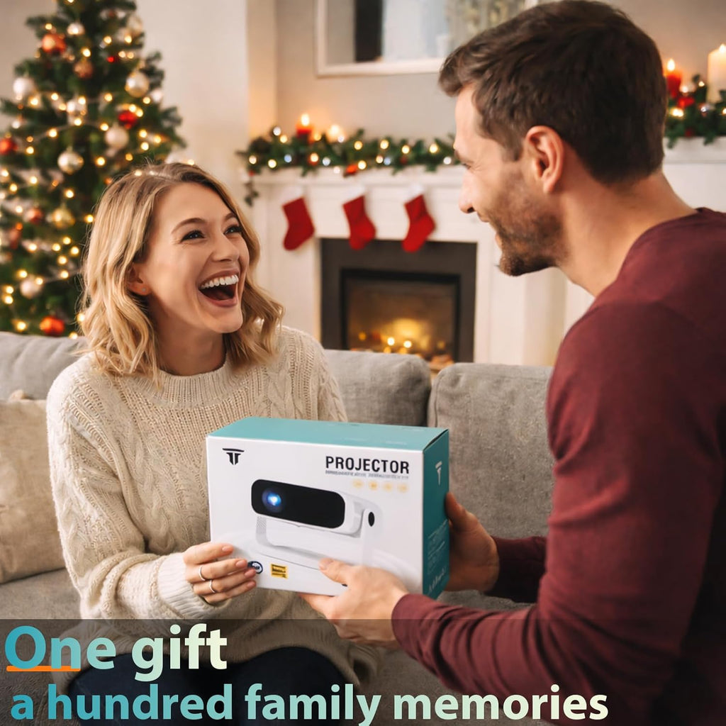 ZDK 1080P Movie Projector for Bedroom: Smooth Grain Free Image Quality with Crisp Details for Family - 360°Rotatable Mini Proyector with Wifi & Bluetooth - 4K Support TV iPhone Airplay - White