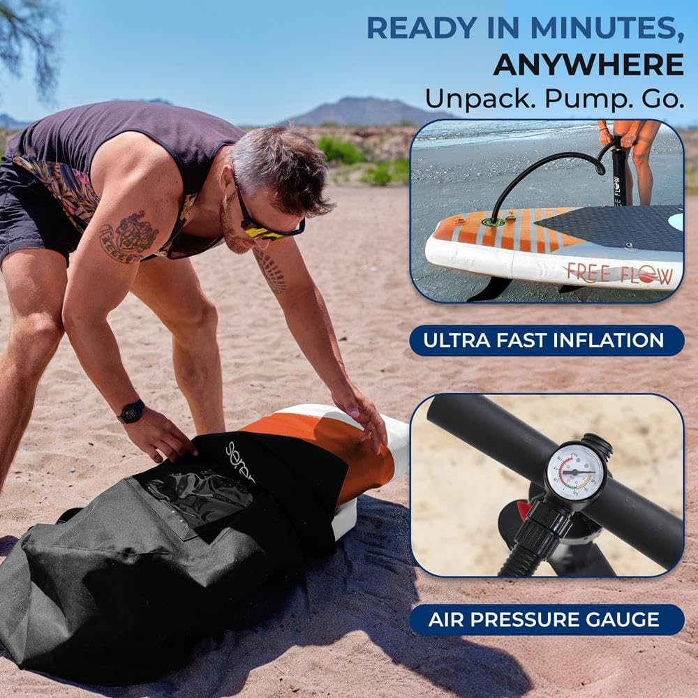 SereneLife Ultra-Light Inflatable Stand Up Paddle Board with Premium SUP Accessories