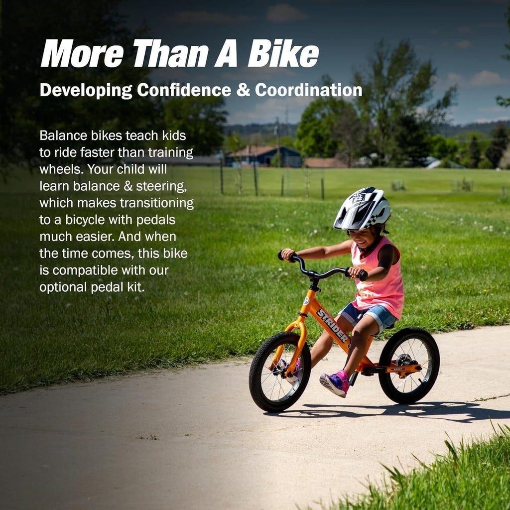 Strider 14x Classic, Balance Bike for Kids 3 to 6 Years - Includes Custom Grips, Padded Seat, Performance Footrest & All-Purpose Tires - Easy Assembly & Adjustments