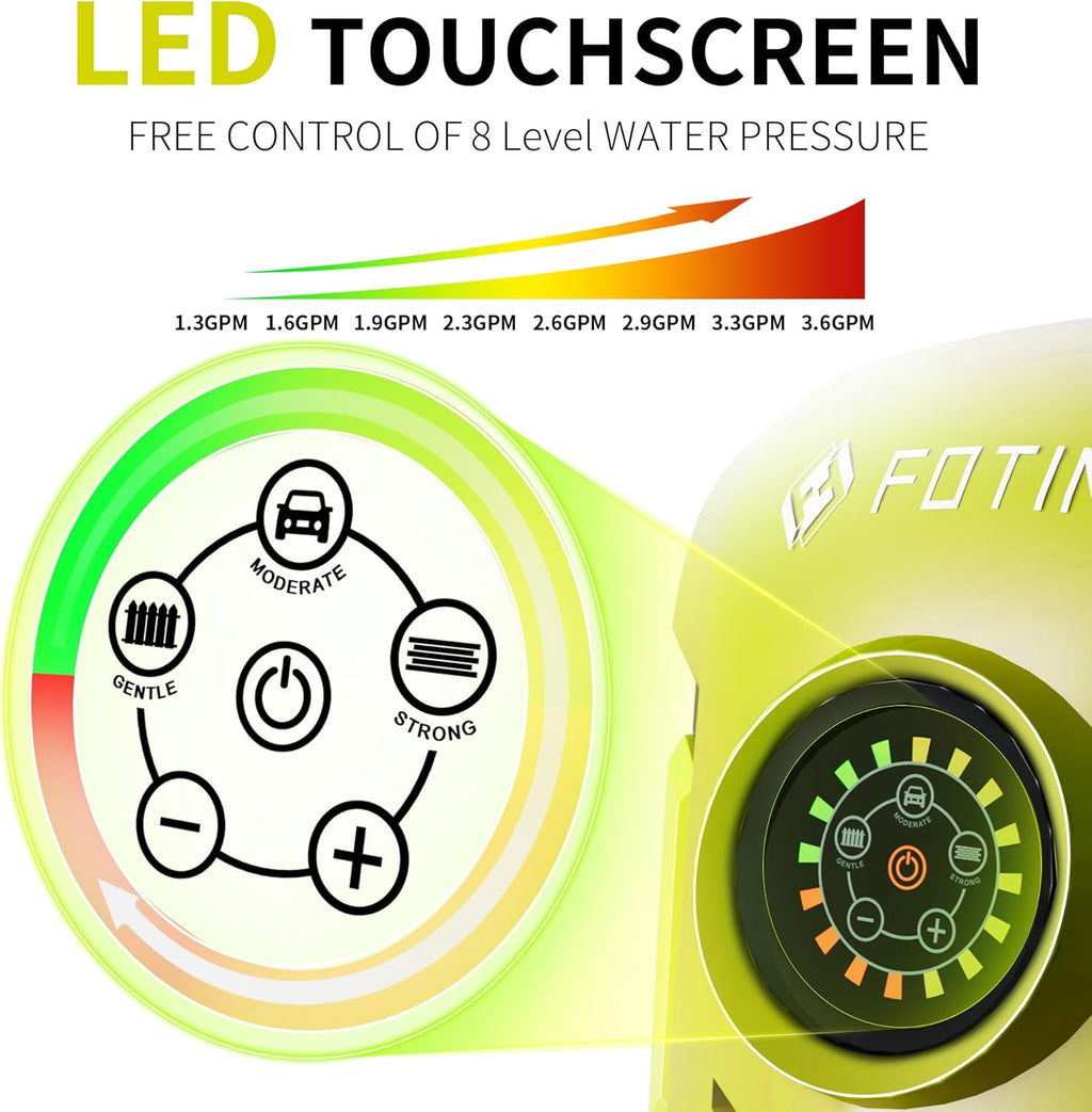 5000 MAX PSI P*ressure Washer 2026 NEW, Touch Screen 8 Level, 4 N*ozzles and F*OAM C*annon, P*ower Cleaner (Yellow)