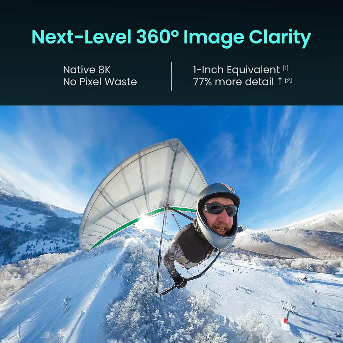 Xtra 360 Camera, 8K Panoramic Video, 1-Inch Sensor Equivalent, 100MP High Resolution, Waterproof Action Camera, 105GB Built-in Storage, Bullet Time, Broad Compatibility, Vlog