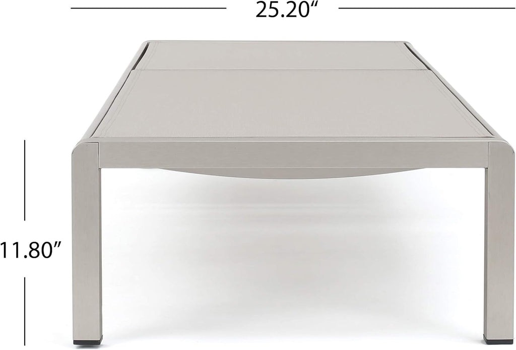 Christopher Knight Home Outdoor Aluminum Chaise Lounge, Set of 2, Grey