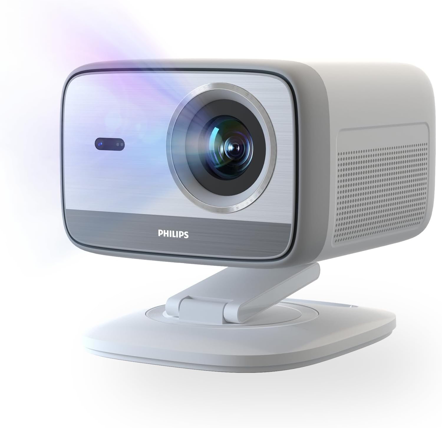Philips Neopix 444, 4K Video Projector, Native Resolution 1080p, 500 ANSI Lumens, 10-watt Stereo Sound, Autofocus, Auto Keystone, HDMI to USB-C Cable Included, White.