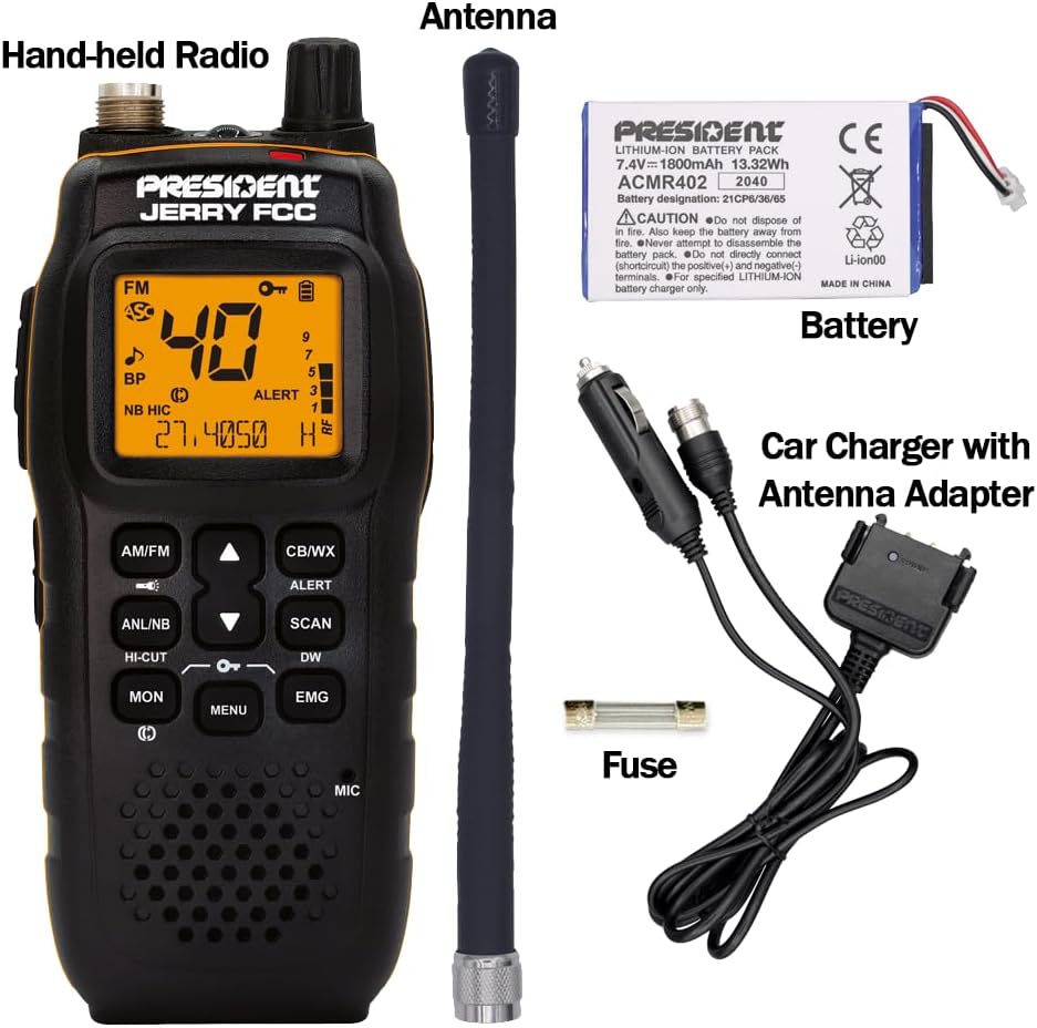 President Jerry FCC AM/FM Portable Radio with Vehicle Charging System - Perfect for The Road Warrior!