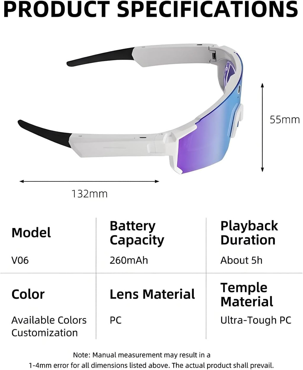 AI Smart Glasses with Camera 4K, 8MP HD Video Recording Glasses with Camera, Built-in Storage(No SD Card Needed), Wearable Tech Bluetooth Sunglasses for Outdoor Sports Cycling/Skiing/Baseball (Orange)