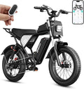 Bopzin Electric Bike for Adult 1500W Peak Motor, 35MPH Speed, 48V 25AH Removable Large Battery Up to 80 Miles Range, UL 2849 Certified, Dual Suspension, 20" Fat Tires E-Bike