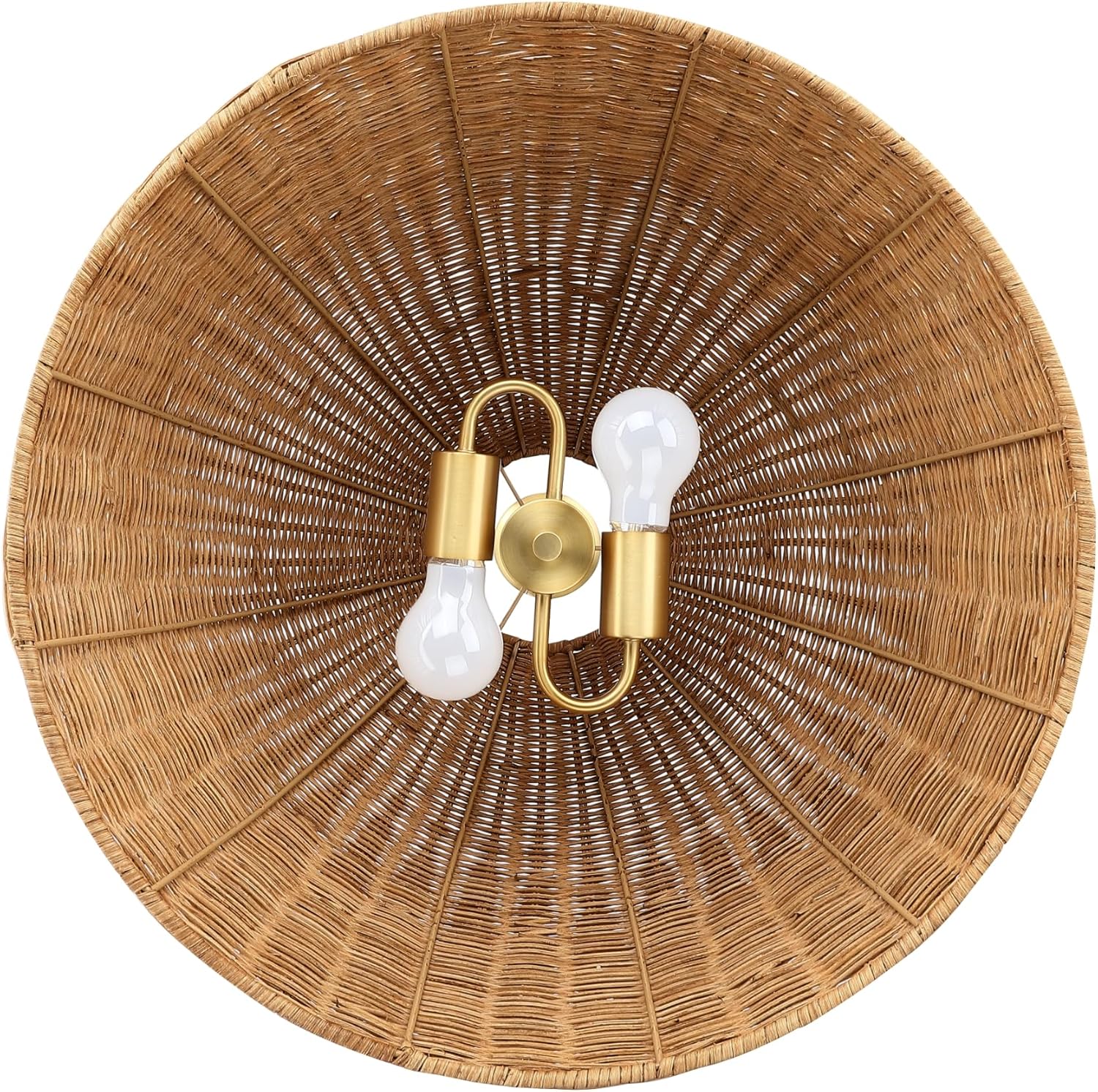 Nathan James Augustine Modern Farmhouse Rattan Pendant Light, Rattan Chandelier Pendant Lamp Shade for Kitchen or Living Room
