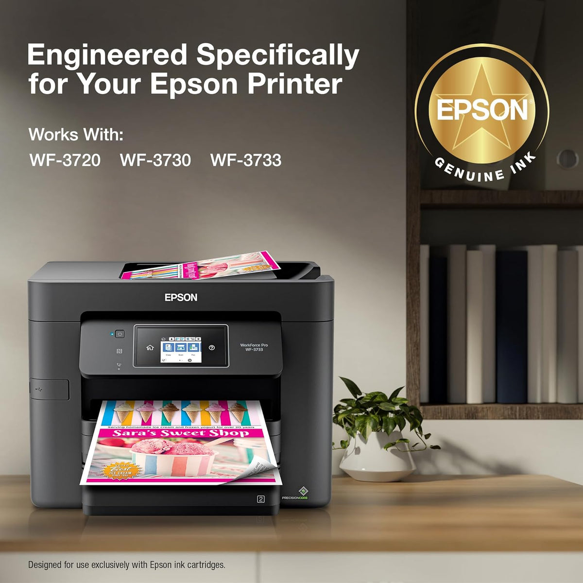 EPSON 702 DURABrite Ultra Ink High Capacity Black & Standard Color Cartridge Combo Pack (T702XL-BCS) Works with WorkForce Pro WF-3720, 3730, 3733