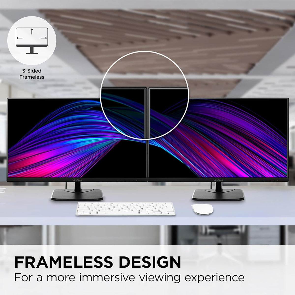 ViewSonic VA2756-4K-MHD 27 Inch IPS 4K Monitor with Ultra-Thin Bezels, HDMI and DisplayPort Inputs for Home and Office (Renewed)