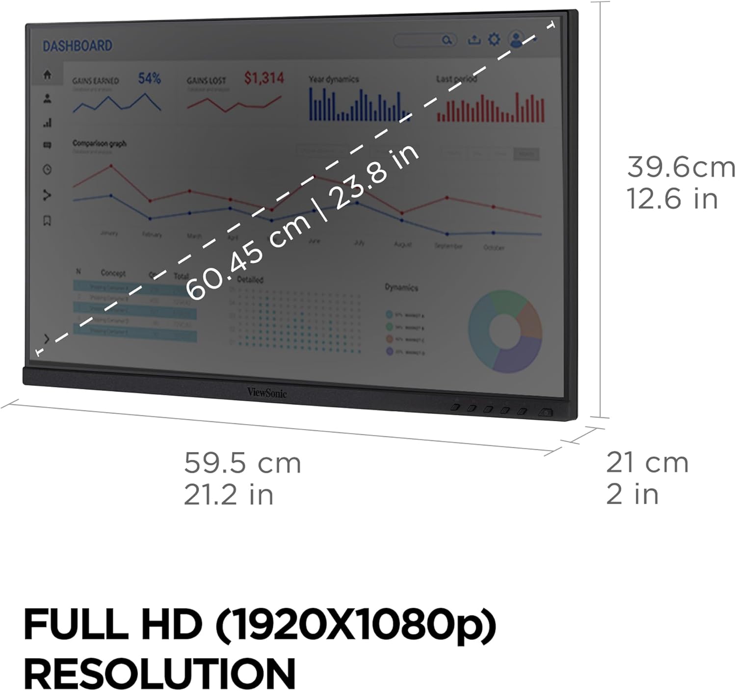ViewSonic VG2448A-2_H2 24 Inch 1080p Dual Pack Head-Only Monitors, IPS Display for Smooth Home and Office Productivity and Dual-Screen Setups, HDMI, DisplayPort, USB, and VGA Inputs