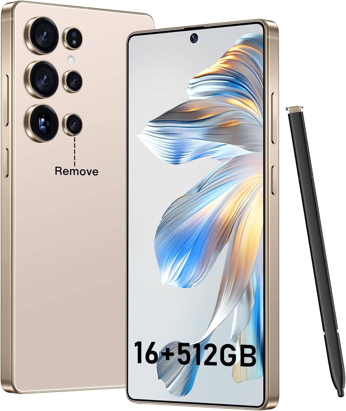 BXV I25 Ultra 16+512GB Smartphone - 7000mAh Battery, 6.99-inch Display, Built-in Pen, Android 14, Snapdragon 8 Gen3, 68MP+108MP Camera Outperform Competitors in Speed & Power (Desert Titanium)