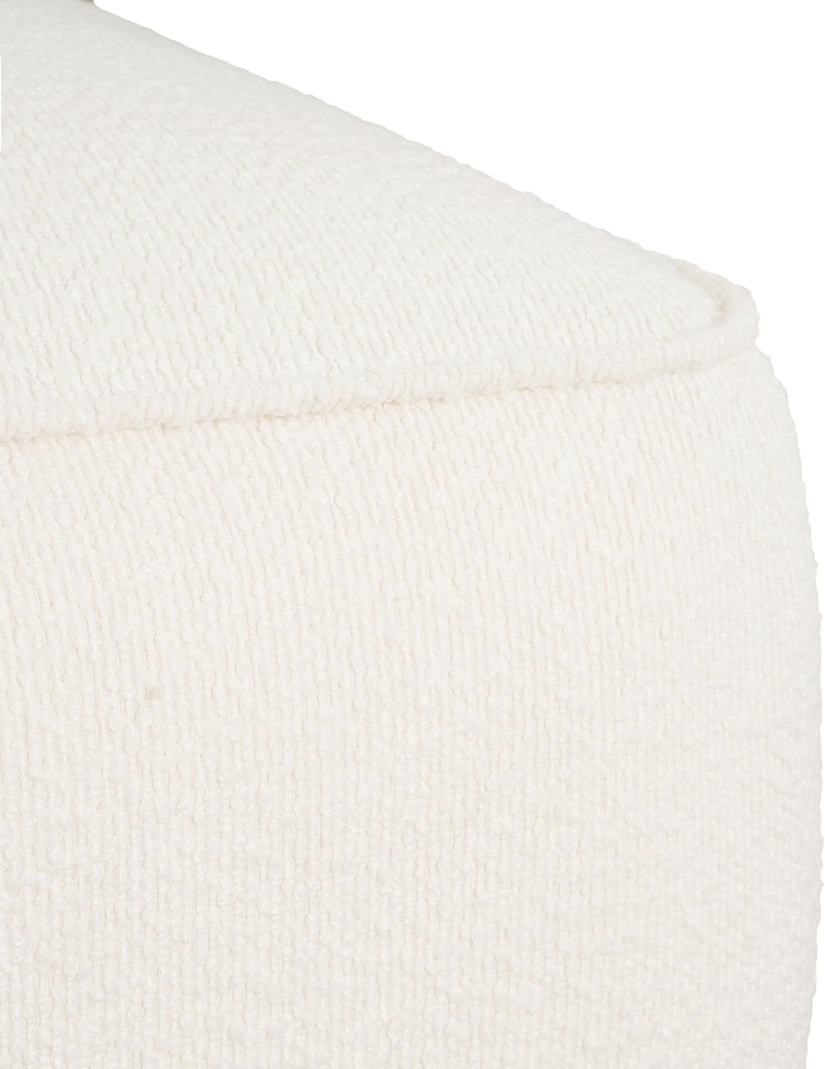 Christopher Knight Home Isa Boucle Pouf Ottoman Foot Rest, Square Fabric Pouffe Ottoman Footstool, Living Room Sofa Couch Extra Seat, Modern Coffee Table for Home Office Bedroom Home Décor, White