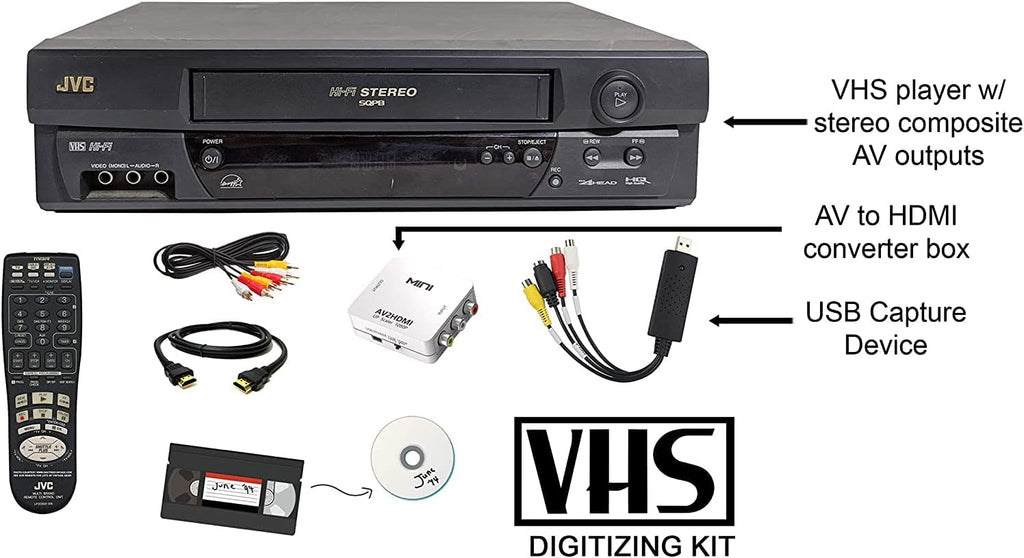 JVC 4 Head Vcr+ VCR with Remote (Renewed)