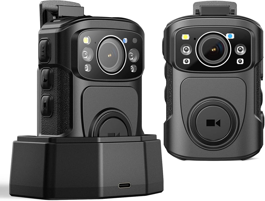 BOBLOV B4K5 4K Body Camera, 3400mAh IP68 Waterproof GPS Police 128GB Body Cams for 11Hrs(1080P Only) Video Record, Provide Charging Dock, Night Vision Video Camcorder for Personal, Guard Civilians