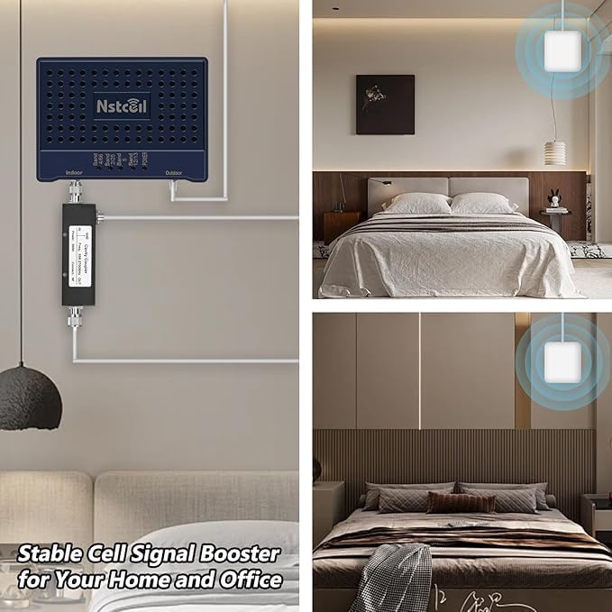 Cell Phone Booster for Home & Muti-Room, Up to 7000Sq. Ft,Cell Phone Signal Booster for Rural Area with 2 Indoor Panel Antennas,Boosts 5G 4G LTE for All U.S. Carriers, FCC Approved