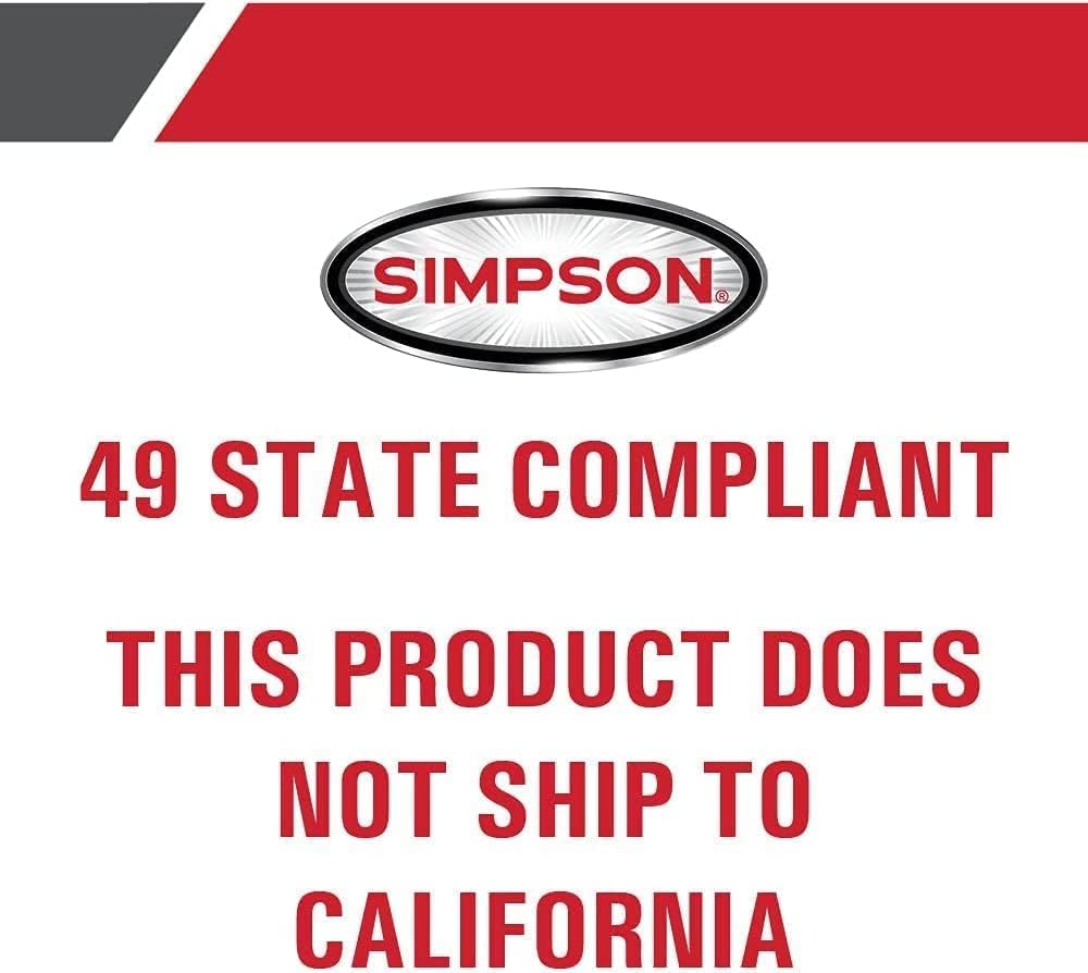 Simpson 4400 PSI Gas Pressure Washer, 4.0 GPM Commercial Power Washer, Cold Water, 50' Hose, PowerShot, 49-State Compliant (PS60843) - Black