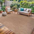 Washable Indoor Outdoor Rug 10x14 Weather Resistant Area Rugs Modern Solid Jute Rug for Porch Deck Balcony Backyard Patio Outside Carpet (10 X 14 Jute Beige)