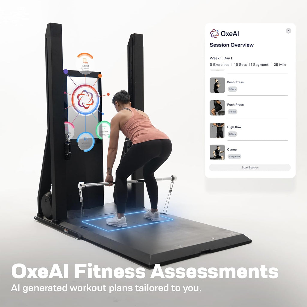 OxeFit XS1 Peak Smart Home Gym – All-in-One Strength, Cardio & Pilates Machine with Adaptive Workouts, AI Training, Performance Tracking & Trainer-Led Classes Black