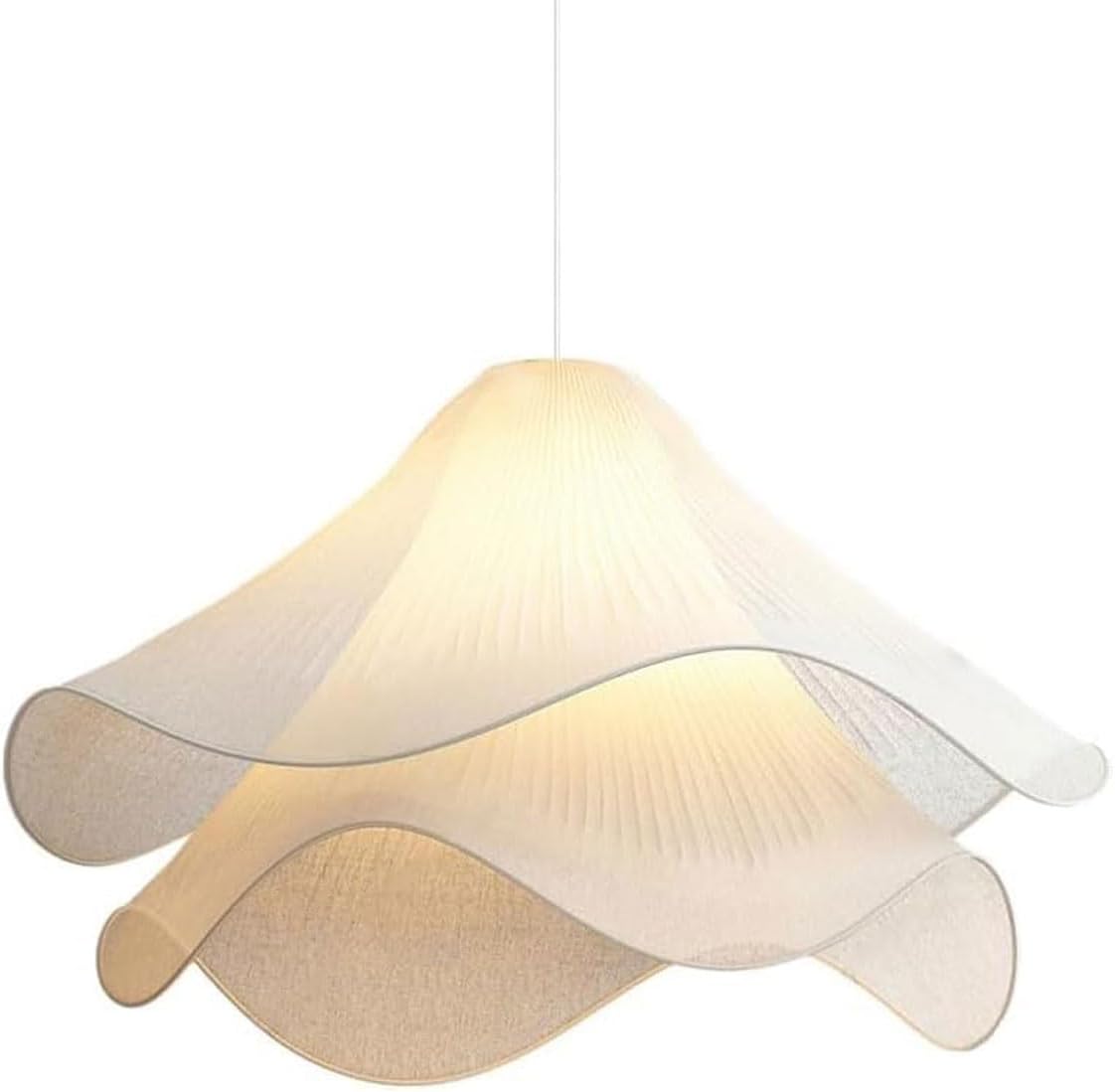 Modern Simple Hanging Lamp Cream Petal Fabric Chandelier Decoration Warm Romantic E26 Pendant Light For Indoor Living Dining Room Bedroom Home Pendant Lamp Kitchen Island Restaurant Cafe Light