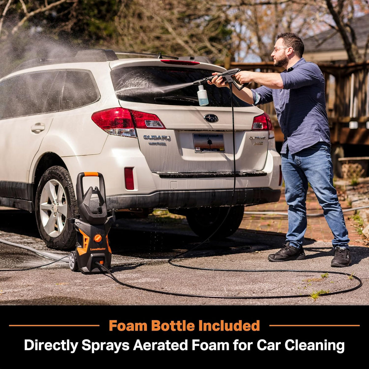 LawnMaster LT306-1800C Electric Pressure Washer 13 Amp 1.4 GPM 2100 Max PSI CSA Certified with Foam Bottle