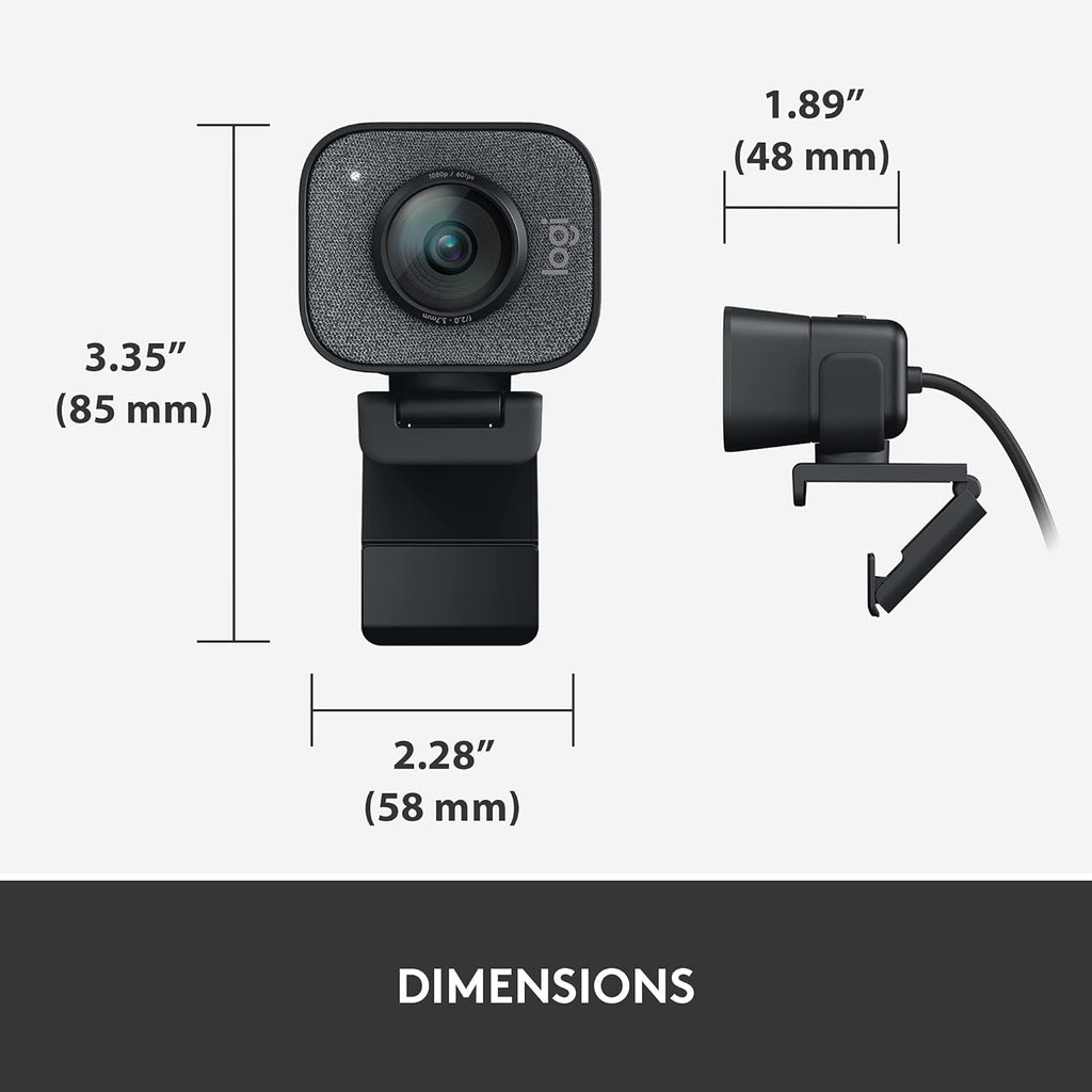 Logitech StreamCam Premium Webcam for Streaming and Content Creation, Full HD 1080p 60 fps, Works with Microsoft Teams, Google Meet, Zoom, Nintendo Switch 2's new GameChat mode, for PC/Mac – Graphite