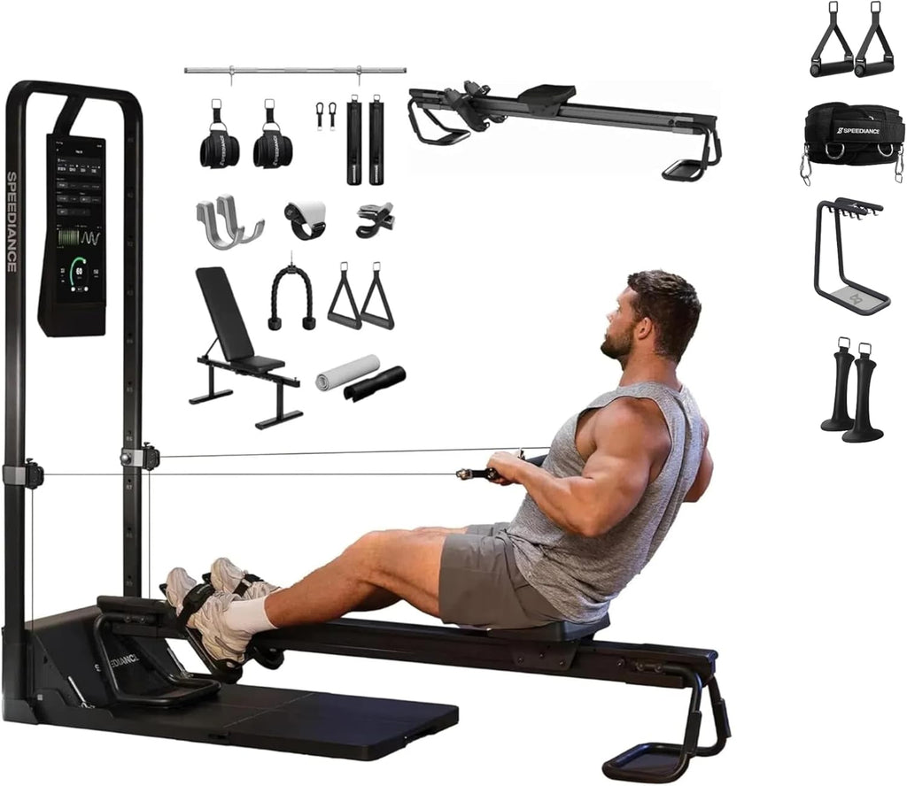 Speediance Gym Monster 2 Family Plus & Smart PowerGrip Handles & Weight Lifting Belt & Gym Accessories Organizer & Skiing Handles 2 Bundle