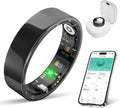 Smart Ring Health Tracker - IP68 Water Resistance, Sleep & Exercise Monitoring, iOS & Android Compatible, Long Lasting Battery Life, No Subscription Required, Unisex for Women & Men (Black, 12)