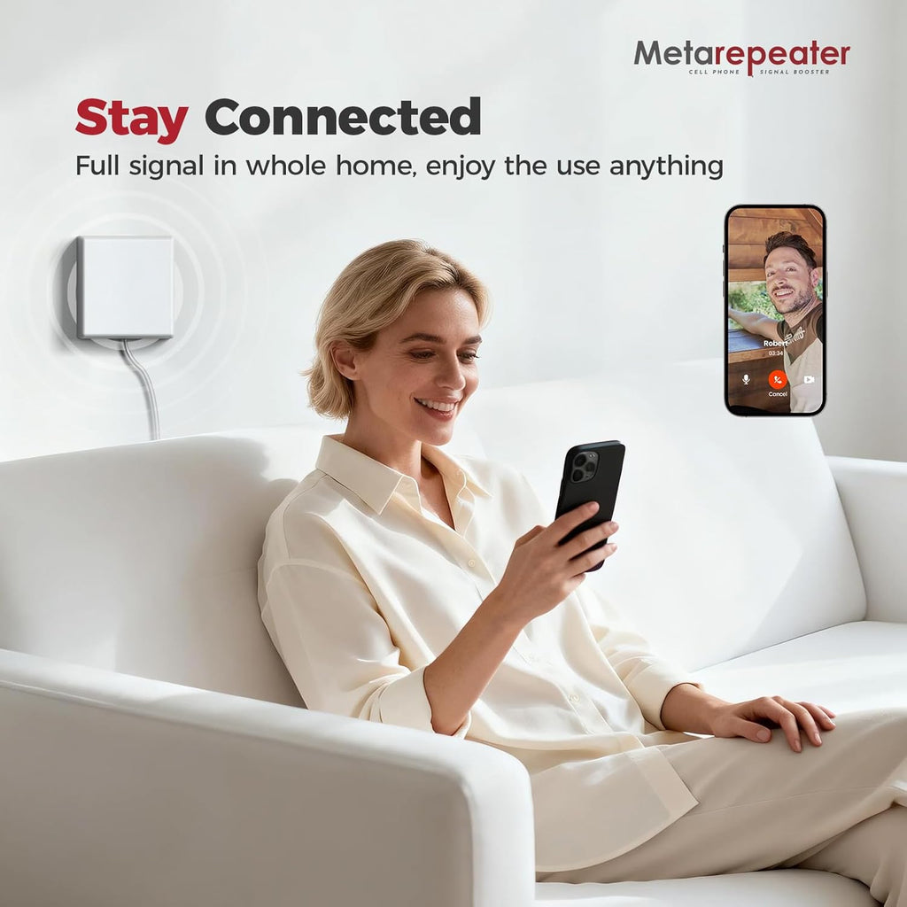 Cell Phone Booster for Home, Real Time Signal Monitor, Coverage Up to 5,000 Sq. Ft, Boost 5G 4G LTE for All U.S. Carriers, Cell Phone Signal Booster FCC Approved