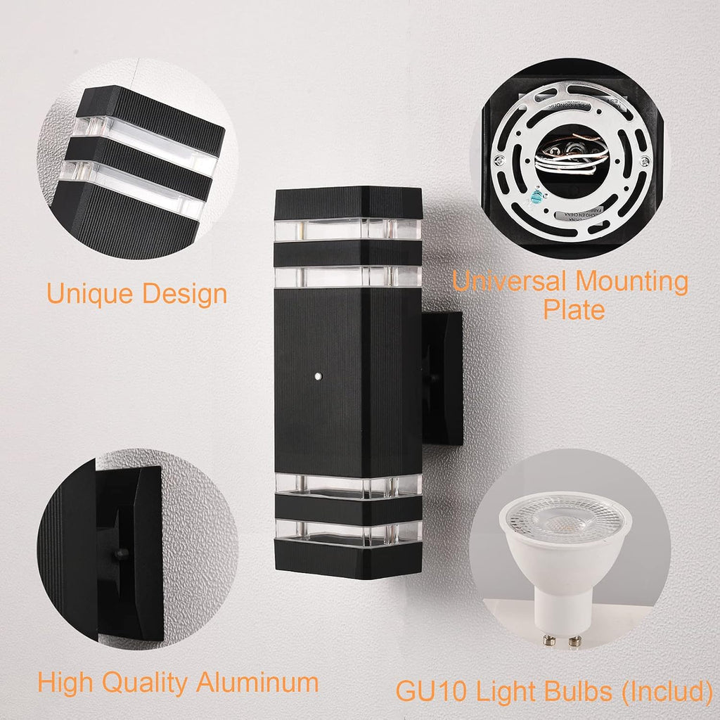 DASTOR 4 Pack Dusk to Dawn Outdoor Wall Lights, 3000K Warm White Exterior Lighting Fixtures, Up and Down Porch Lights Outdoor, Waterproof Outside Lights for House Porch Garage