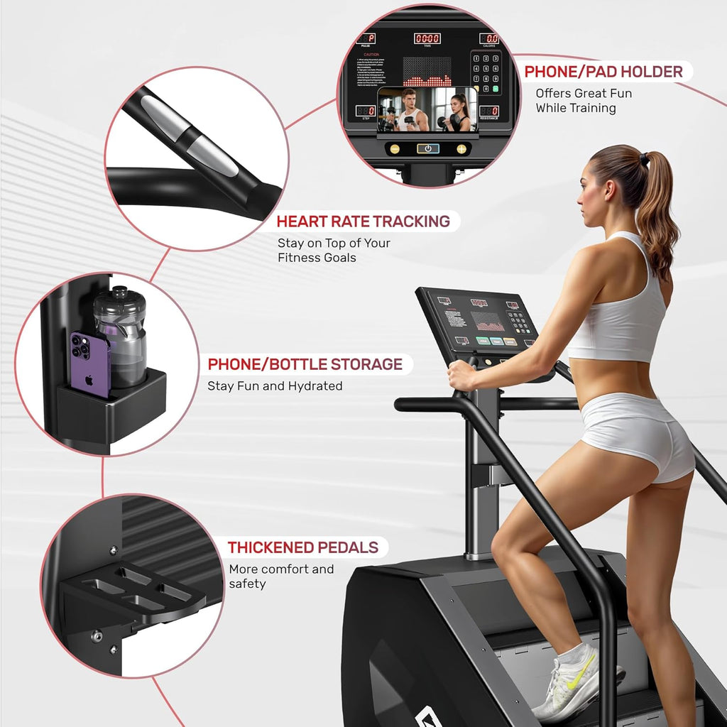 T1 Stair Stepper Machine, 550Lbs Commercial Grade Stair Climber for Home with 15 Resistance Level and LED Screen, Stepmill Exercise Machine for Full Body Workouts, 24-164 Steps/Min