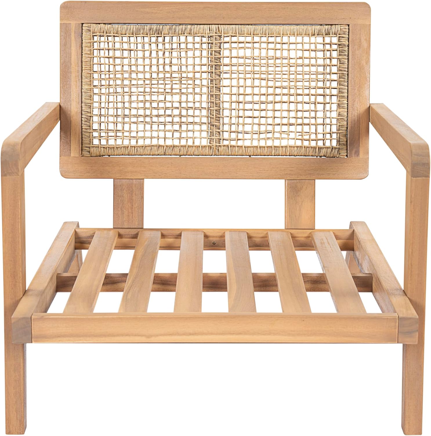 Christopher Knight Home Maeve Set of 2 Mid Century Modern Patio Furniture Acacia Wood Club Chairs, Outdoor Lounge Chairs, Relaxing Armchairs/Accent Chairs with Cushions for Patio, Light Teak+Beige