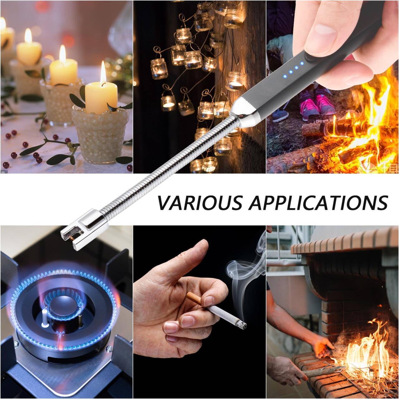 MEIRUBY 2 Pack Electric Candle Lighter, Birthday Christmas Stocking Stuffers Gifts for Women Mom Men Wife Sister, USB Arc Rechargeable Windproof Long Lighter for Candle BBQ Housewarming Gift Idals