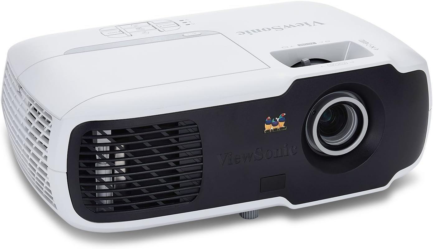 ViewSonic PA502S 3500 Lumens High Brightness SVGA Projector for Home and Office with HDMI and Optical Zoom,Black/white
