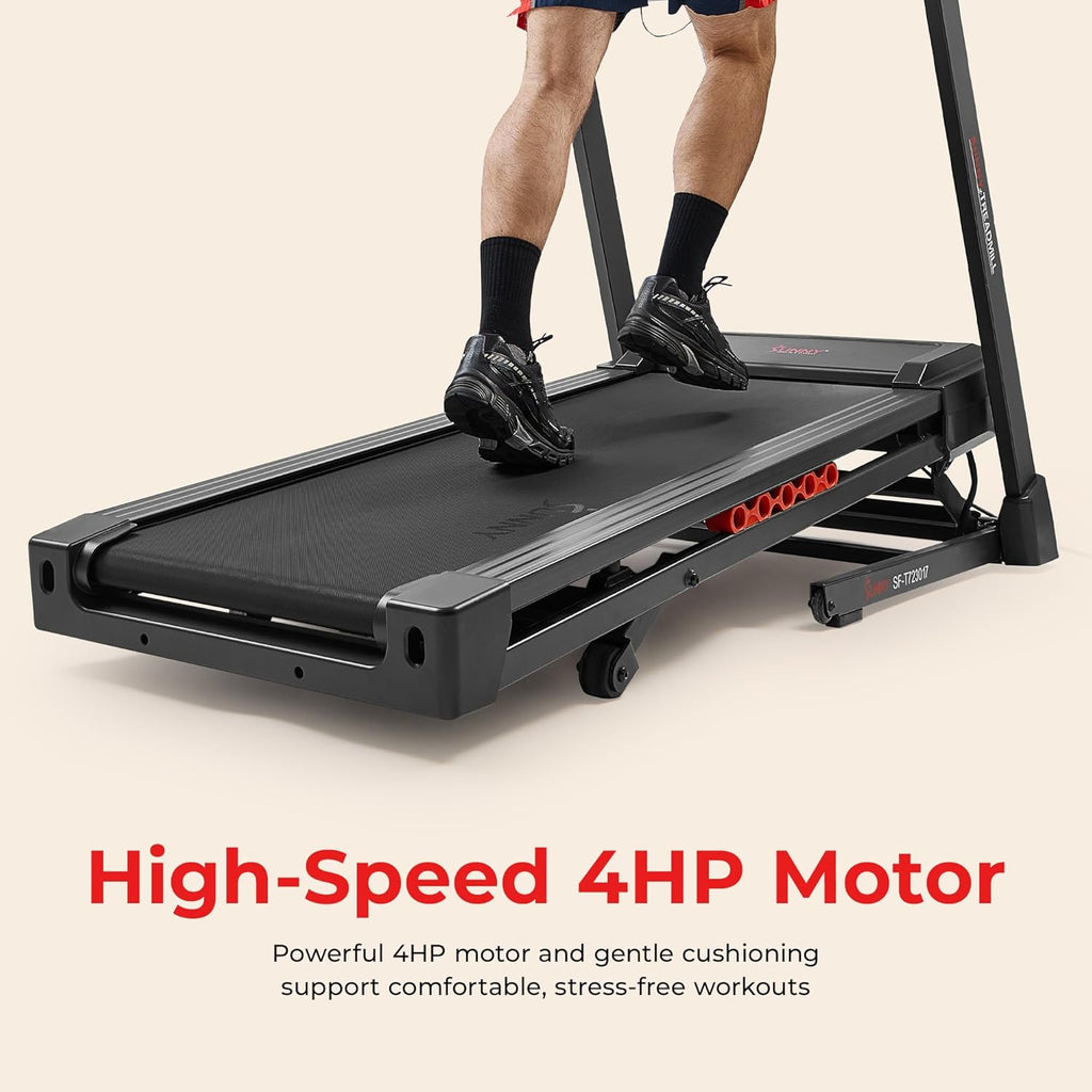 Sunny Health & Fitness Treadmill Elite Smart Auto Incline for Home Use, Wide Running and Walking Deck, Flex Shock Suspension with 300 LB Weight Capacity Bluetooth SunnyFit App