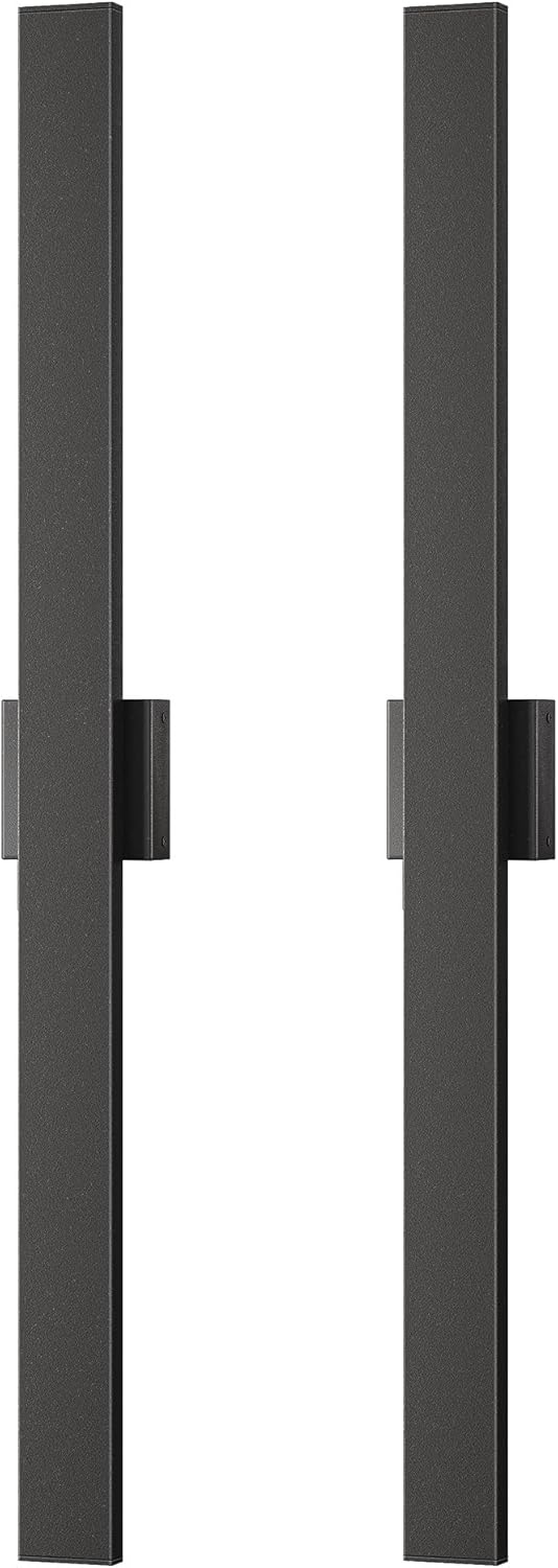 EDISHINE 2 Pack Modern Outdoor Wall Lights Dimmable, 39.3" Linear Led Exterior Wall Light, 3CCT, Iron & PC, IP65 Waterproof, Long Exterior Lighting Fixtures for Front Door, Stair, Black