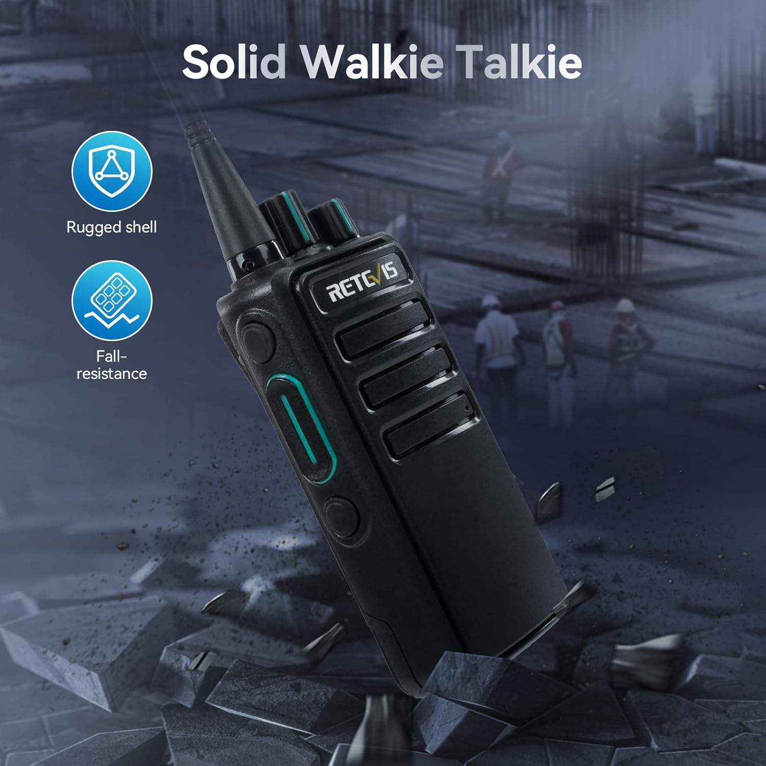Retevis RB29 Walkie Talkies with Shoulder Mic,Rechargeable 2 Way Radios 6 Pack,with 6 Way Multi Gang Charger,Intuitive Charging Progress,Rugged Two Way Radio for Business Factory Jobsite Warehouse