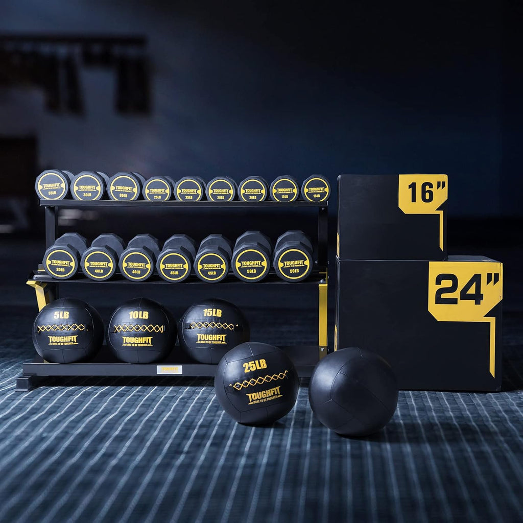 ToughFit Soft Wall Ball - Medicine Ball Set for Cardio Fitness Exercise - Weighted Med Ball for Strength and Conditioning Exercises, Cross Training Lunge, and Partner Toss
