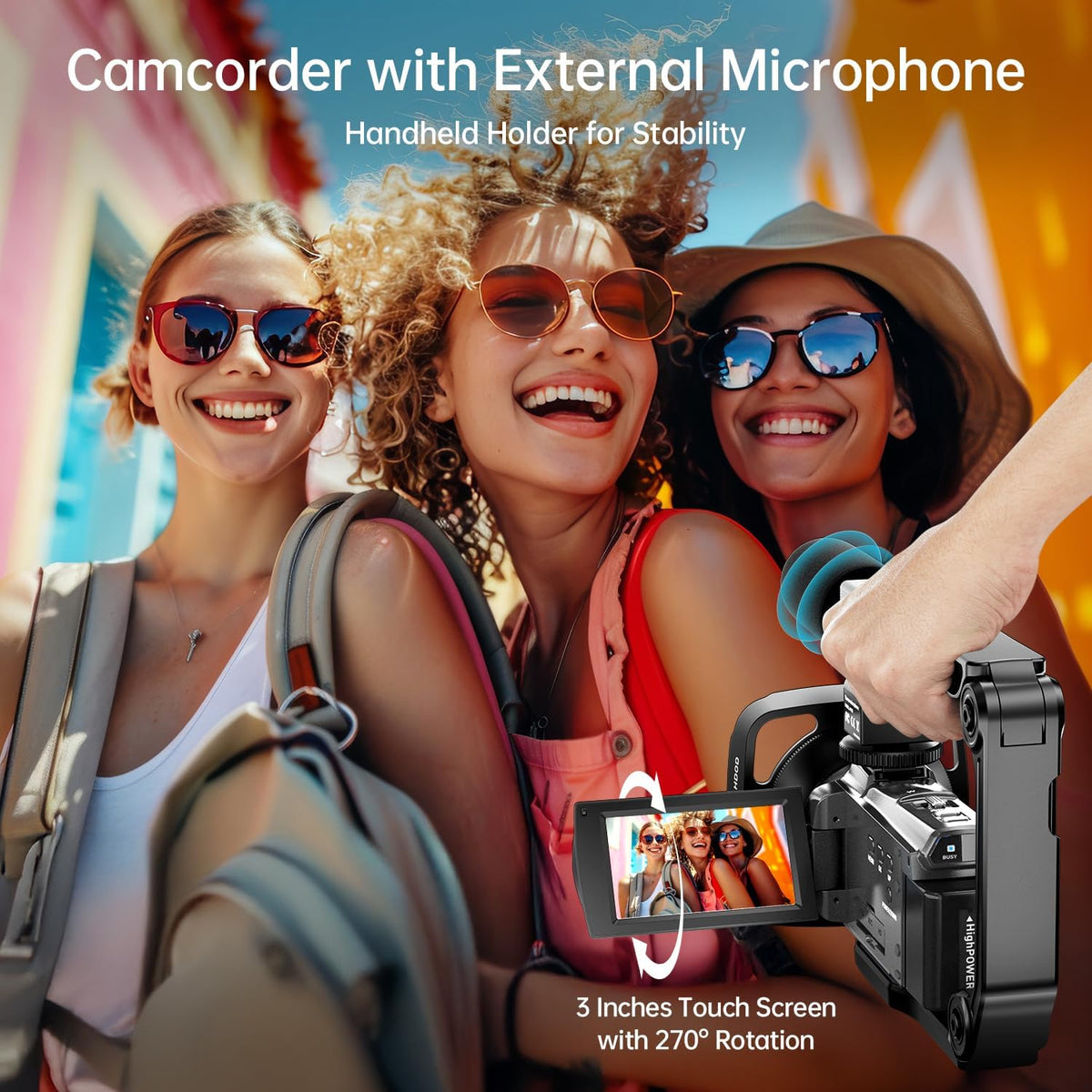 8K Video Camera 88MP UHD WiFi Vlogging Cameras for YouTube 18X Digital Zoom IR Night Vision 3.0'' Touch Screen Camcorder with 32GB Card, Microphone, Lens Hood, Stabilizer, Remote, Two Batteries