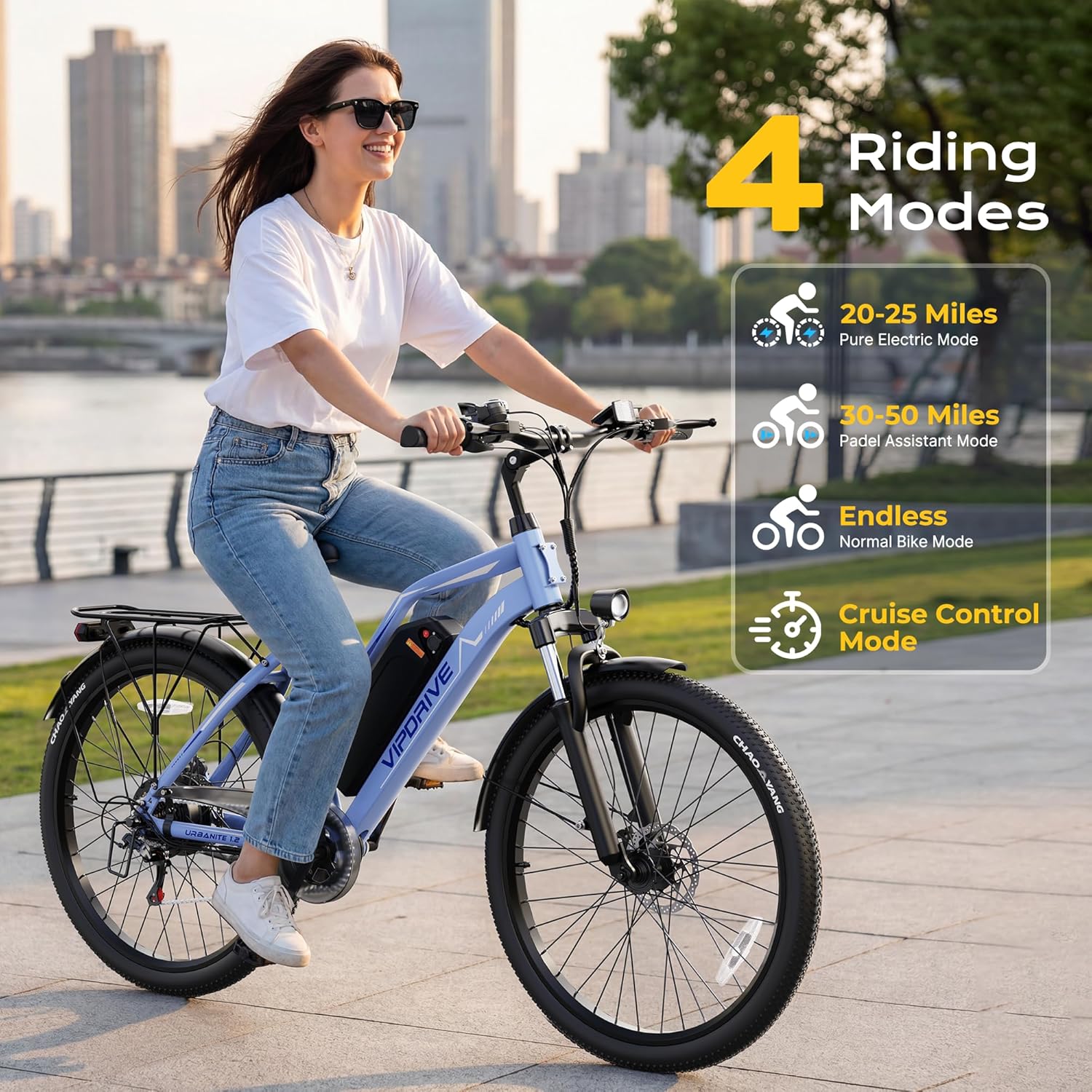 Electric Bike for Adults, 1000W Peak Motor, 22 MPH Commuter E-Bike, 48V Removable Battery, 50 Miles Range, 7-Speed Electric Bicycle, Includes Pump, Phone Mount & Lock
