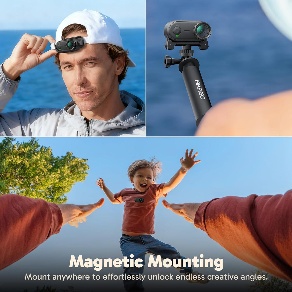 AKASO Keychain3 4K Thumb Action Camera - Tiny Body Camera, Hands-Free POVs, Mount Anywhere, Stabilization, 360 Min Battery Life, 9.8ft Waterproof Portable Vlogging Camera, Pet POV (64GB, Black)